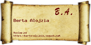 Berta Alojzia névjegykártya